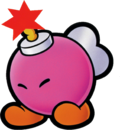 Paper Mario promotional artwork: Bombette doing the "going to explode" pose