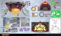 Various elements in the Bowser Jr. Secret Room
