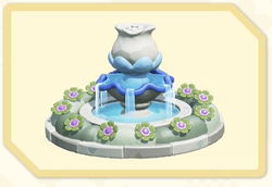 Menu icon of the Enchanting Bloom Fountain decoration in Super Mario Bros. Wonder – Nintendo Switch 2 Edition + Meetup in Bellabel Park.