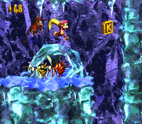 The K in Black Ice Battle (Donkey Kong Country 2: Diddy's Kong Quest)