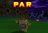Bowser Jr. scoring a Par in Mario Golf: Toadstool Tour.
