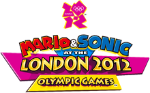 English logo for Mario & Sonic at the London 2012 Olympic Games, for use on white backgrounds