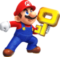 Mario holding a Key