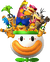The Koopalings kidnapping Princess Peach in the Koopa Clown Car
