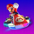 Artwork of Mario for Mario Kart 8 Deluxe, used in an opinion poll on Super Mario games for the Nintendo Switch family of systems