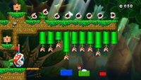 Screenshot of Mario in Piranha Plant Hideaway, a Boost Mode Challenge Mode level in New Super Mario Bros. U.