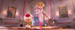 Peach with her halberd and Toad with his frying pan, preparing for battle