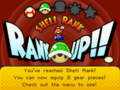 Mario ranking up to Shell Rank in Mario & Luigi: Bowser's Inside Story