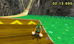 A shortcut on 3DS Rock Rock Mountain from Mario Kart 7