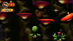 Two Green Chomps in Donkey Kong Country Returns.