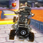 Dry Bowser performing a Trick in Mario Kart Wii