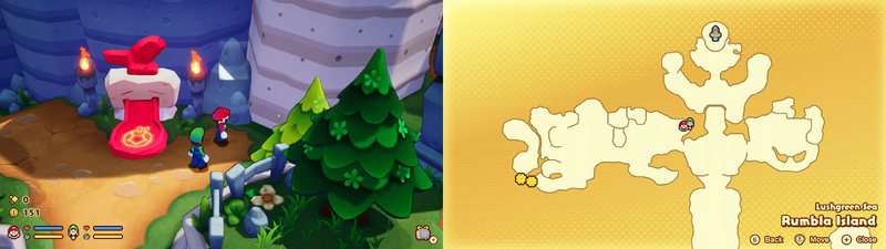 Third hidden block in Rumbla Island from Mario & Luigi: Brothership.