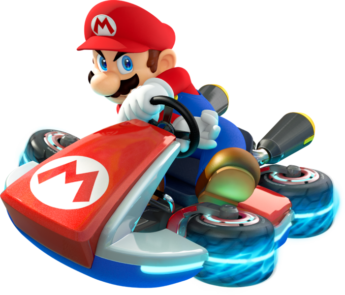 File:MK8 Mario Drifting Standard Kart Shadowless Artwork.png