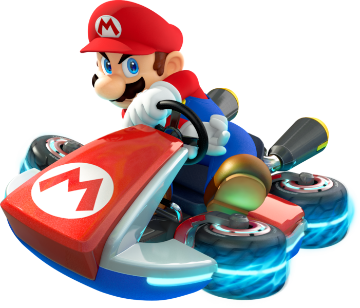 File:MK8 Mario Drifting Standard Kart Shadowless Artwork.png