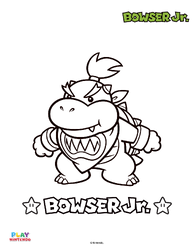 Line art of Bowser Jr. from a paint-by-number activity