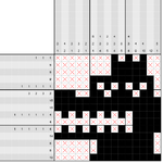 Recreation of the solution of the fourth picross puzzle in Super Donkey Kong with Mario 2