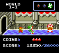 A Yoshi rescued in Challenge mode for the Japanese version