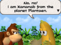 Xananab introducing himself to Donkey Kong in DK: Jungle Climber