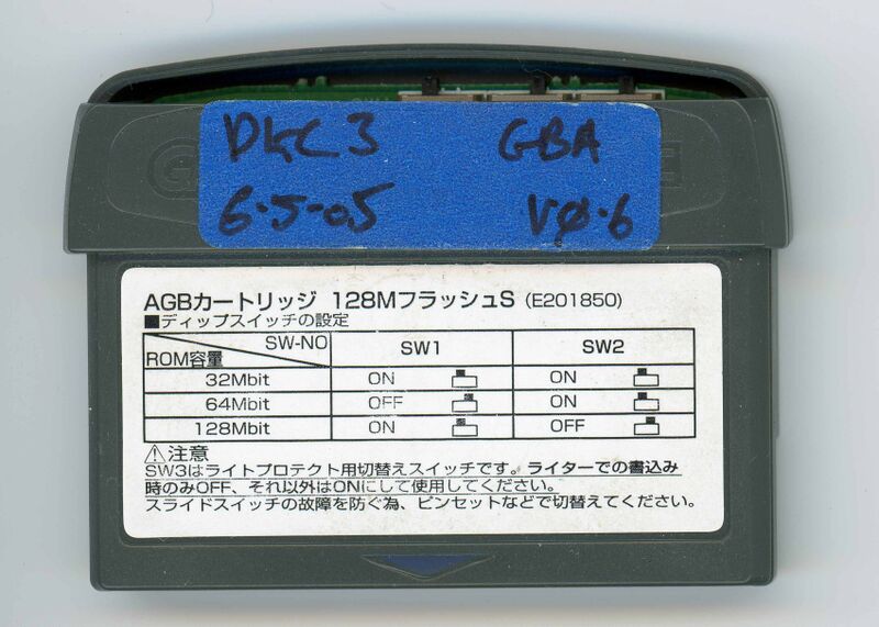 File:DKC3 GBA prototype cart v0.6 front.jpg