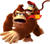 Official artwork of Donkey Kong and Diddy Kong