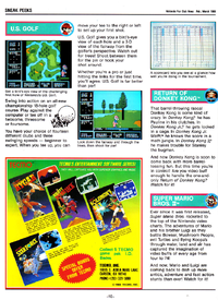 Information about U.S. Course, Return of Donkey Kong, and Super Mario Bros. II from a Nintendo Fun Club magazine