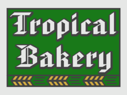 A sign of Tropical Bakery in Mario Kart 8 Deluxe