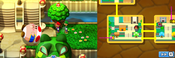 Mario and Luigi finding a Mushroom Ball