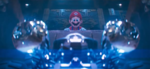 Mario watching his kart being assembled