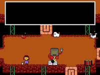 Mettaton's words falling to the ground and exploding, referencing the beginning of Mario & Luigi: Superstar Saga.