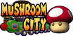 The logo for Mushroom City, from Mario Kart Double Dash!!.