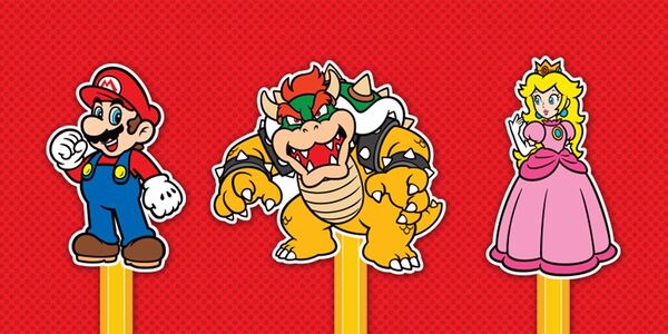 Printable Super Mario character pencil toppers