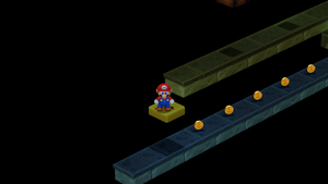 5 Coins in the room accessed by the second pipe in the third room of Pipe Vault of Super Mario RPG.