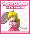 Valentines Day card featuring Princess Peach.