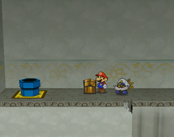Last treasure chest in Rogueport Sewers of Paper Mario: The Thousand-Year Door.
