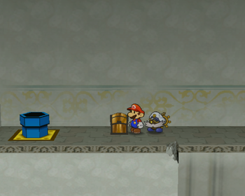 Last treasure chest in Rogueport Sewers of Paper Mario: The Thousand-Year Door.