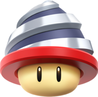 Artwork of the mushroom that provides the Drill Mario powerup