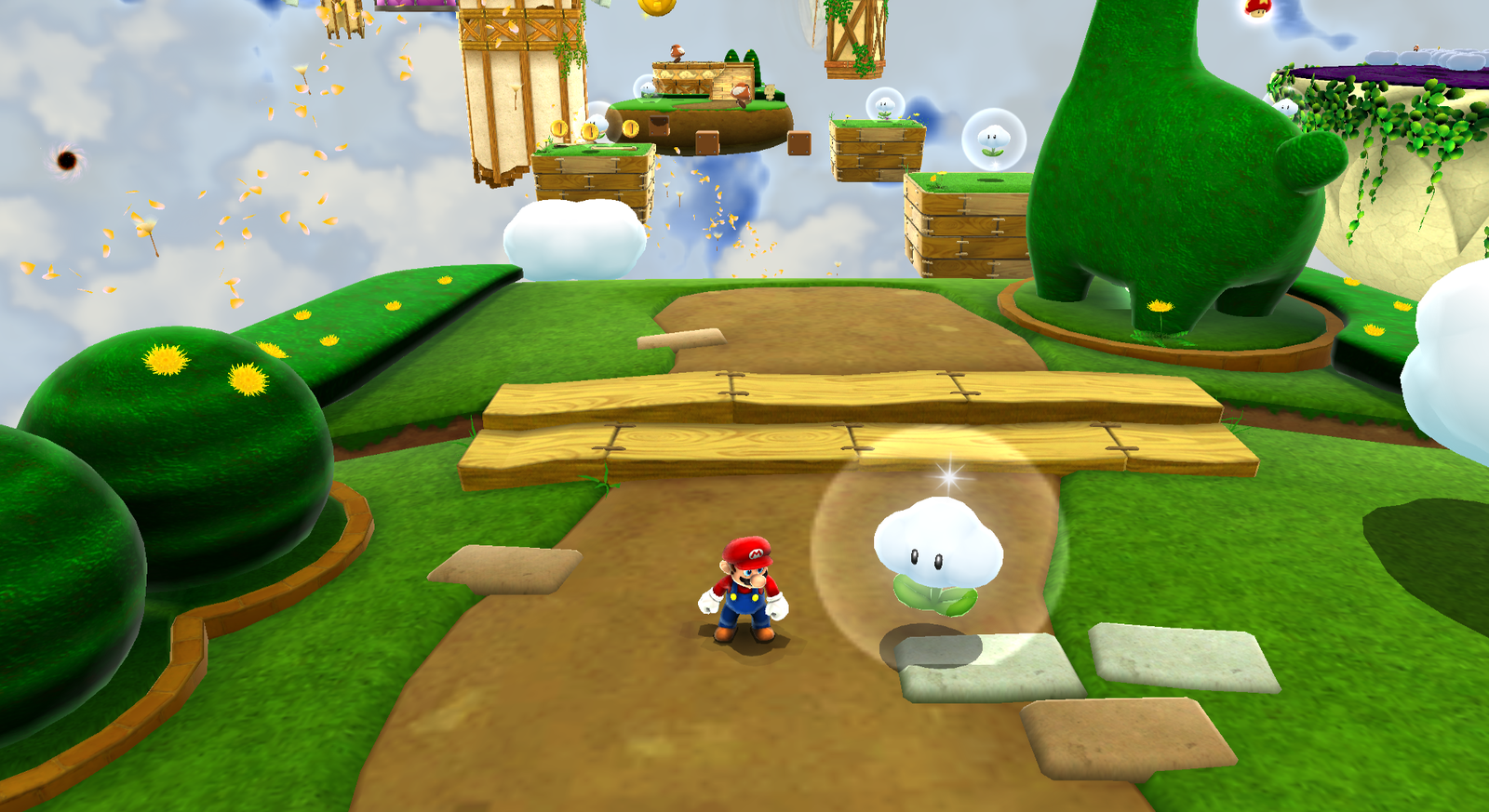 File:SMG2 Mario and Cloud Flower.png - Super Mario Wiki, the Mario ...