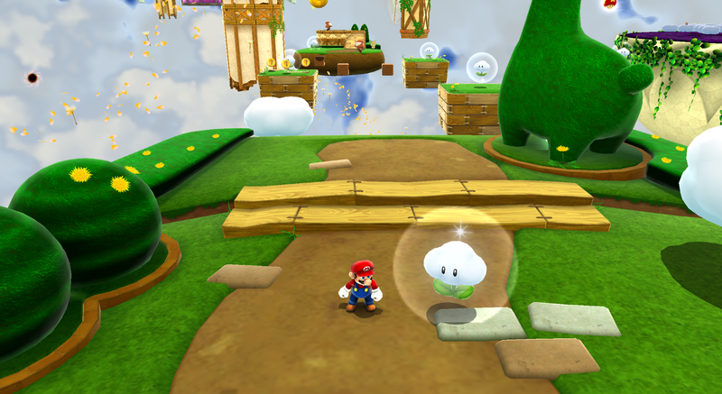 File:SMG2 Mario and Cloud Flower.png