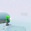 Squared screenshot of a blizzard in Super Mario Galaxy 2.
