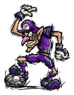 Super Mario Strikers artwork: Waluigi