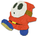 Paper cutout of a Shy Guy