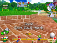 Brick terrain in Mario Golf: Toadstool Tour