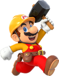 Artwork of Builder Mario in Super Mario Maker 2
