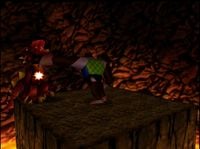 Chunky Kong repeatedly punches Dogadon in Donkey Kong 64.