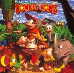 Cover of the soundtrack album Super Donkey Kong Game Music CD Jungle Fantasy.
