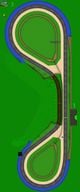 An aerial view of Luigi Raceway.