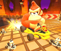 Thumbnail of the Diddy Kong Cup challenge from the Jungle Tour; a Smash Small Dry Bones challenge set on GBA Bowser's Castle 2