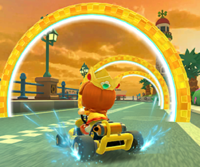 Thumbnail of the Mii Cup challenge from the Princess Tour; a Ring Race challenge set on Wii Daisy Circuit