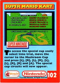 One of the Nintendo Collector Cards