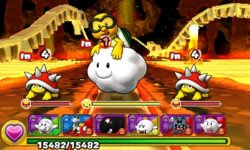 Screenshot of World 7-4, from Puzzle & Dragons: Super Mario Bros. Edition.